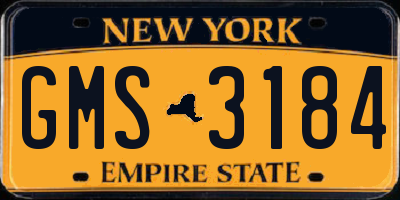 NY license plate GMS3184