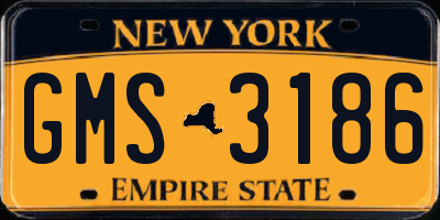 NY license plate GMS3186