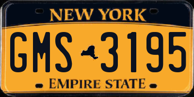 NY license plate GMS3195