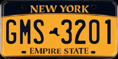 NY license plate GMS3201