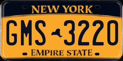 NY license plate GMS3220