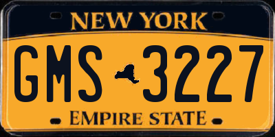 NY license plate GMS3227