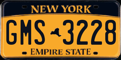 NY license plate GMS3228