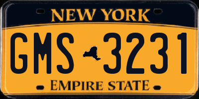 NY license plate GMS3231