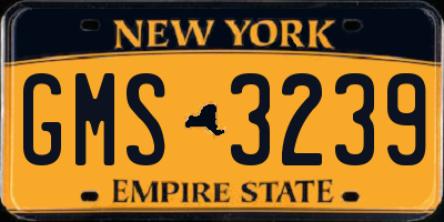 NY license plate GMS3239