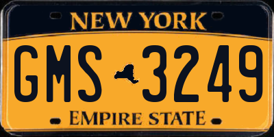 NY license plate GMS3249