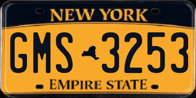NY license plate GMS3253