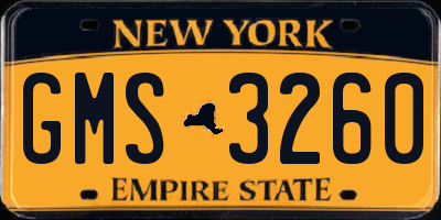 NY license plate GMS3260