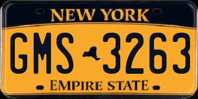 NY license plate GMS3263