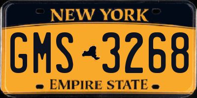 NY license plate GMS3268