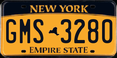 NY license plate GMS3280