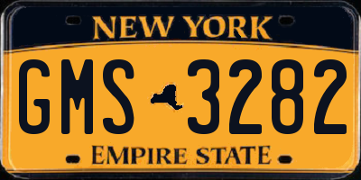 NY license plate GMS3282