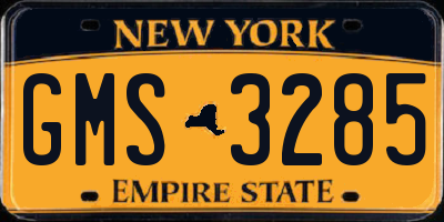 NY license plate GMS3285