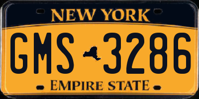 NY license plate GMS3286
