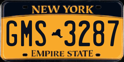 NY license plate GMS3287