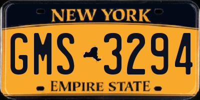 NY license plate GMS3294