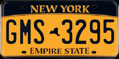 NY license plate GMS3295
