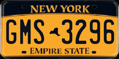 NY license plate GMS3296