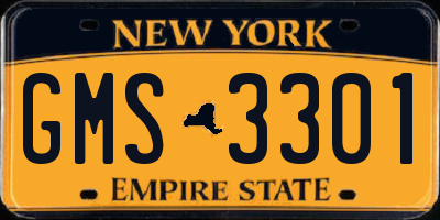 NY license plate GMS3301