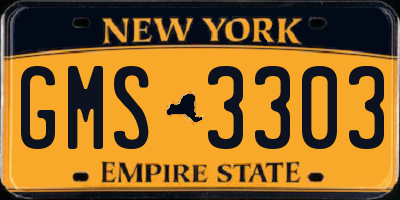 NY license plate GMS3303
