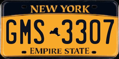 NY license plate GMS3307