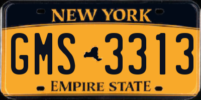 NY license plate GMS3313