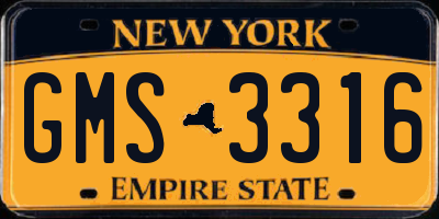 NY license plate GMS3316