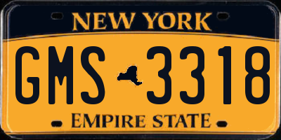 NY license plate GMS3318