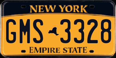NY license plate GMS3328