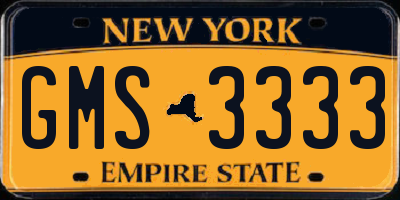 NY license plate GMS3333