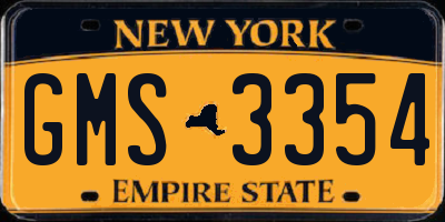NY license plate GMS3354