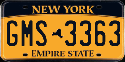 NY license plate GMS3363