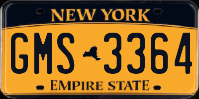 NY license plate GMS3364