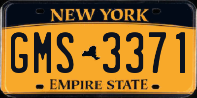 NY license plate GMS3371