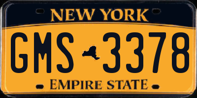 NY license plate GMS3378