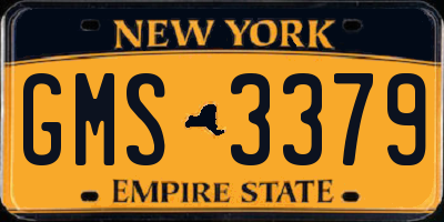 NY license plate GMS3379