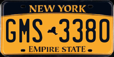 NY license plate GMS3380