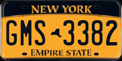 NY license plate GMS3382