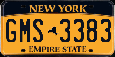 NY license plate GMS3383