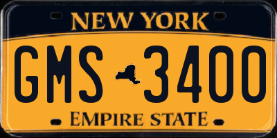 NY license plate GMS3400