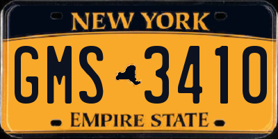 NY license plate GMS3410