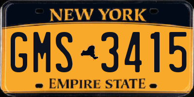NY license plate GMS3415