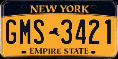 NY license plate GMS3421