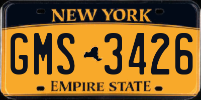 NY license plate GMS3426