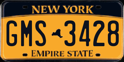NY license plate GMS3428