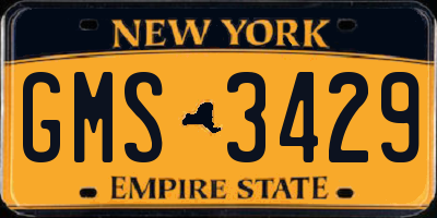 NY license plate GMS3429