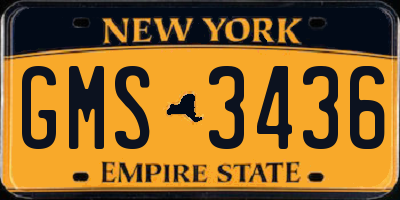 NY license plate GMS3436