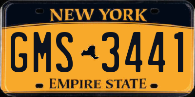 NY license plate GMS3441