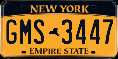 NY license plate GMS3447