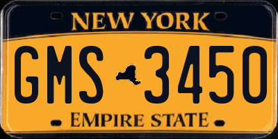 NY license plate GMS3450